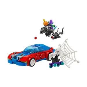 LEGO Marvel Spiderman Race Car And Venom Green Goblin